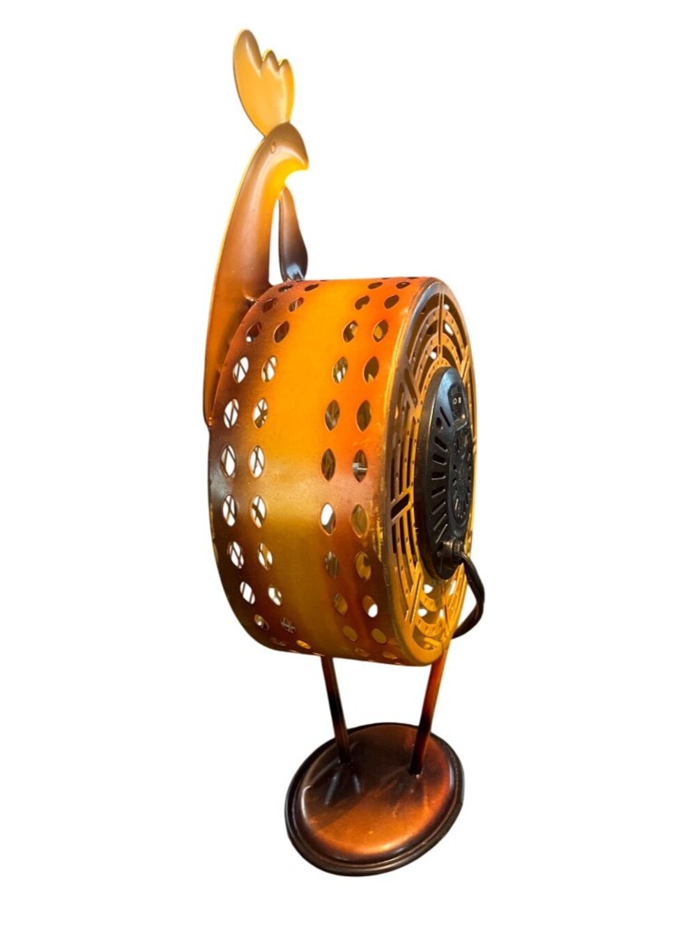 Metal Rooster Chicken Electric Fan  Sculpture Farmhouse Country Rustic - Picture 3 of 6